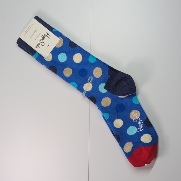 2 For $10- NWT Happy Socks- Blue Polkadot - Picture 3 of 5